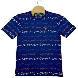 William Murray‎ Golf Polo Mens Small Blue Beer Can Stripe Performance Tee